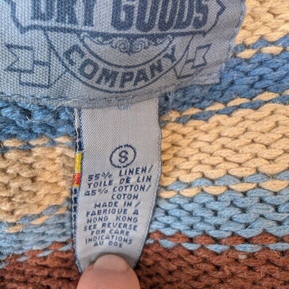 Cambridge Dry Goods Company Linen Blend Knit and Bead Cardigan Size Small - Picture 8 of 11